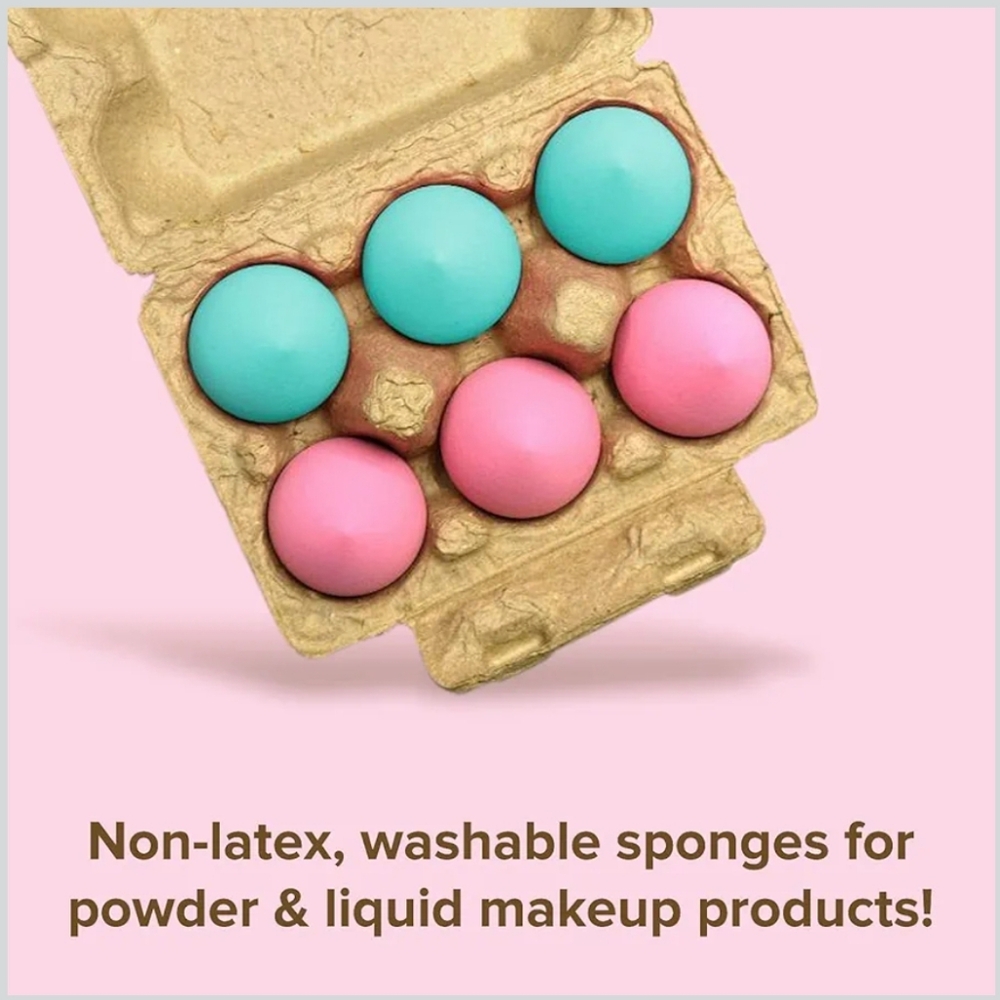 Beauty Bakerie Blending Egg Sponges Pink & Teal 6 Count
